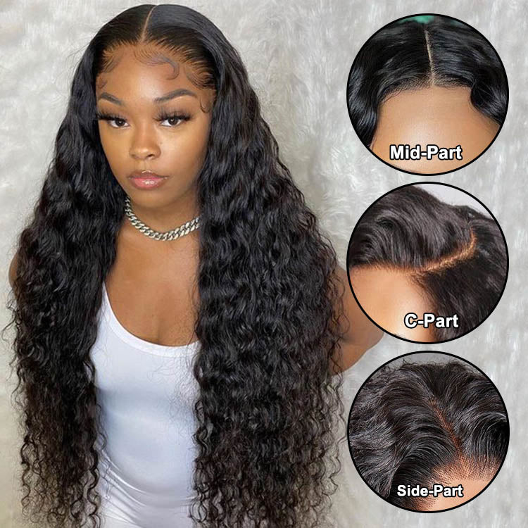 Ear to Ear Lace Frontal Wig Water Wave Hair Peruvian Human Hair Wet And Wavy Lace Front Wigs - Superlovehair